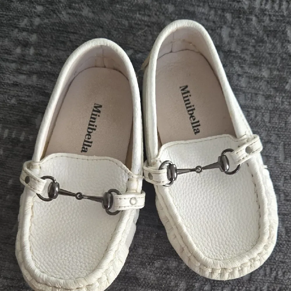 Kids Cream Moccasins
